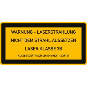 Laser Klasse 3B - Warnung - Laserstrahlung - Nicht dem Strahl aussetzen