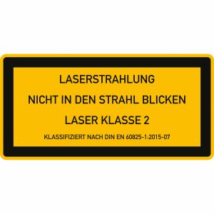 Laser Klasse 2 - Laserstrahlung - Nicht in den Strahl blicken