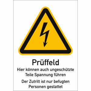 Kombischild Prüffeld