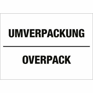 Transportkennzeichen Umverpackung / Overpack