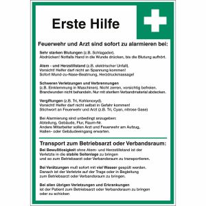 Erste Hilfe Maßnahmen
