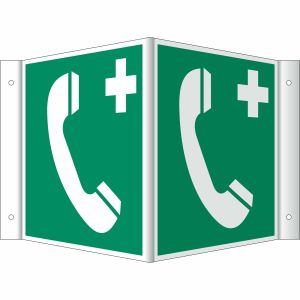 Nasen-/Winkelschild Notruftelefon (BGV A8 E 07)