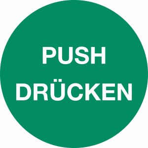 Piktogramm - PUSH/ DRÜCKEN