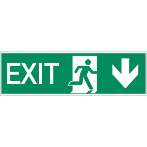 EXIT nach unten/EXIT durch Ausgang nach ISO 16069