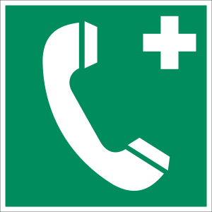 Notruftelefon nach ASR A 1.3, BGV A8, DIN 67510, VBG 125, DIN 4844-2 (BGV A8 E 07)