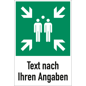 Sammelstelle mit Text nach Ihren Angaben nach DIN EN ISO 7010