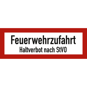 Feuerwehrzufahrt Haltverbot nach STVO nach DIN 4066