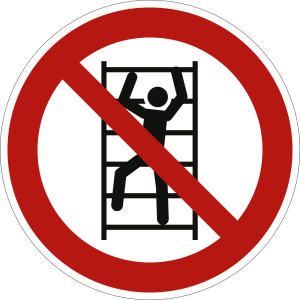 Aufsteigen verboten nach ISO 7010 (P 009)