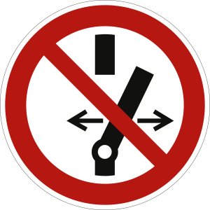 Schalten verboten nach ISO 7010 (P 031)