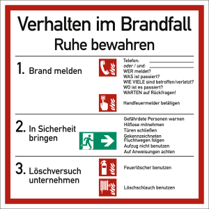 Verhalten im Brandfall nach ISO 7010