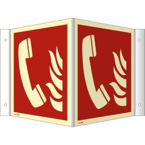 Nasen-/Winkelschild Brandmeldetelefon (ISO 7010)