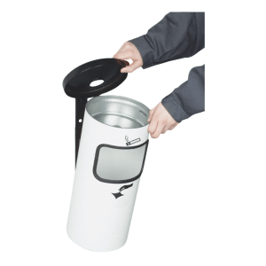 Abfalleimer inkl. Ascher RONDO KOMBI zur Wandmontage - Inhalt 10 Liter