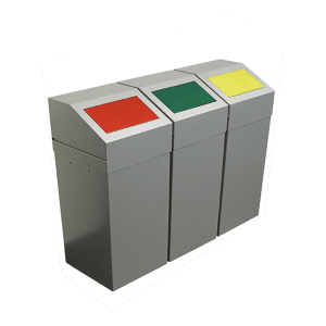 Wertstoffsammler SAUBERMANN / MINI SAUBERMANN mit selbstschließender Einwurfklappe - Inhalt 65 / 3x 35 Liter