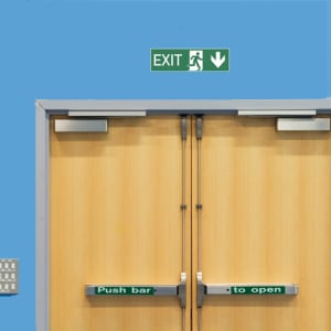 EXIT nach unten/EXIT durch Ausgang nach ISO 16069