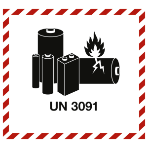 Gefahrzettel LITHIUM METAL BATTERY mit Eindruck UN 3091