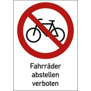 Kombischild Fahrräder abstellen verboten