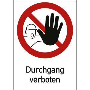 Kombischild Durchgang verboten (ISO 7010)