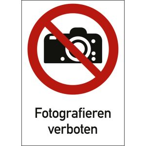 Kombischild Fotografieren verboten (ISO 7010)