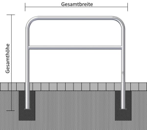 Wegesperre aus Stahl, herausnehm- und drehbar, wahlweise mit Knieholm, Ø 60 mm