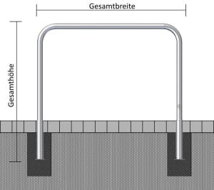 Wegesperre aus Stahl, herausnehm- und drehbar, wahlweise mit Knieholm, Ø 60 mm