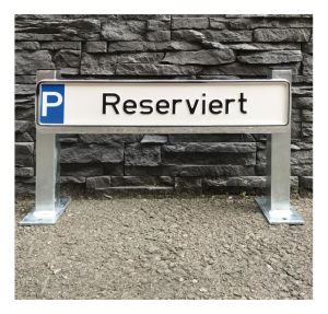 Stahlständer für Parkplatzbeschilderung mit 2 Stützpfosten