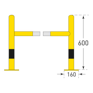 Säulenschutz WACHTWERK X® aus Stahl - Stärke XS Ø 48 / 60 mm