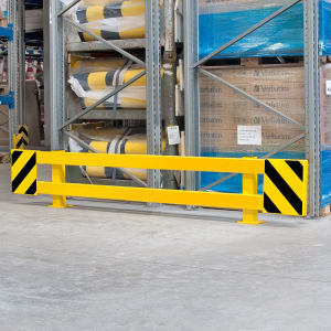 Rammschutzplanke Typ A als Regalanfahrschutz WACHTWERK X® FLEX aus Stahl
