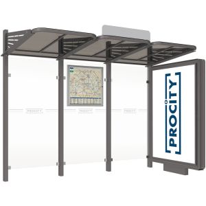 Wartehäuschen CONVI® mit CLP-Vitrine