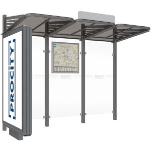 Wartehäuschen CONVI® mit CLP-Vitrine