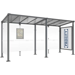 Wartehalle MILANO mit Schaukasten