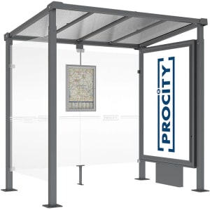 Wartehalle MILANO mit CLP-Vitrine
