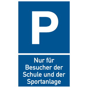 Parkplatzschild P mit Text nach Ihren Angaben