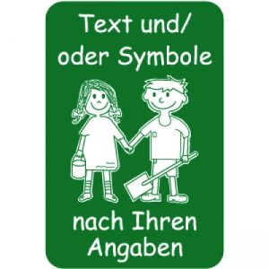Spielplatzschild mit Text / Symbol nach Ihren Angaben
