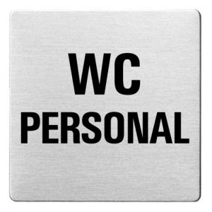 Textschild - WC Personal (ecken abgerundet)