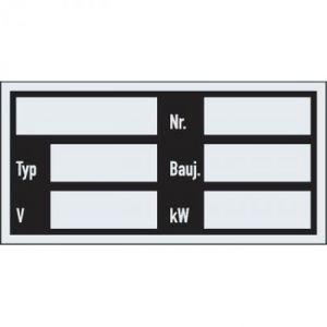 Typenschild für die Elektrotechnik