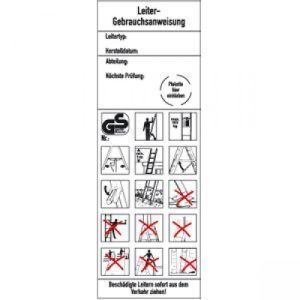 Leiter-Gebrauchsanweisung gemäß BGI 694, mit Prüffeld
