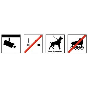 Verbotszeichen mit 4 Symbolen