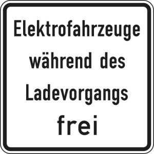 Zusatzzeichen VZ 1026-60 Elektrofahrzeuge während des Ladevorgangs VZ 1026-60