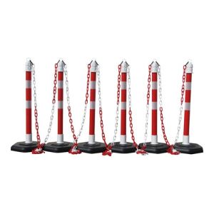 Kettenständer - Kettenpfosten-Set MultiMax: 6 Pfosten + 5 x 3 m Kunststoffkette