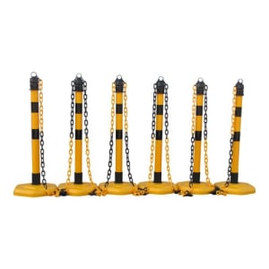Kettenständer - Kettenpfosten-Set MultiMax: 6 Pfosten + 5 x 3 m Kunststoffkette