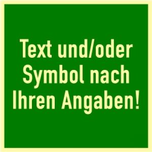 Rettungswegschilder mit Symbol und/oder Text nach Ihren Angaben