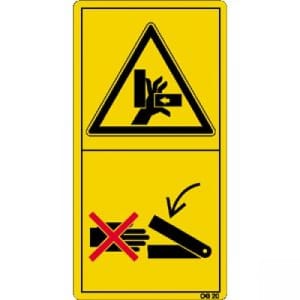 Niemals in den Quetschgefahrenbereich greifen, solange sich dort Teile bewegen können.