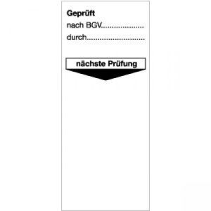 Grundplaketten - Geprüft nach BGV ... durch ... nächste Prüfung