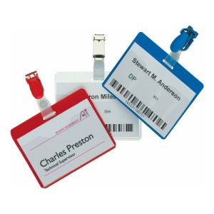 Namensschild mit Clip - vorne offen, Durable (25er VPE)