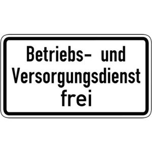 Zusatzzeichen VZ 1026-39 Betriebs- und Versorgungsdienst frei VZ 1026-39