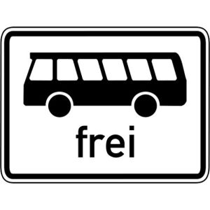 Zusatzzeichen VZ 1024-14 Kraftomnibusse frei Zusatzschild mit VZ 1024-14