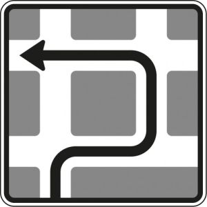 VZ 590-10 VZ 590-10 Verkehrsschild Blockumfahrung rechts links links
