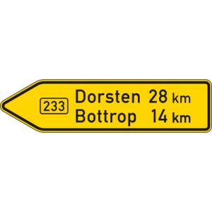 Zusatzzeichen VZ 415-10 VZ 415-10 Pfeilwegweiser auf Bundesstraßen