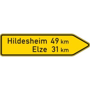 Zusatzzeichen VZ 418-20 VZ 418-20 Pfeilwegweiser auf sonstigen Straßen