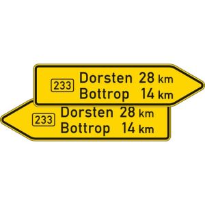 Zusatzzeichen VZ 415-40 VZ 415-40 Pfeilwegweiser auf Bundesstraßen